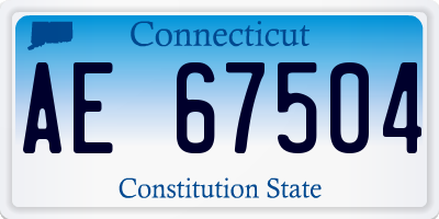 CT license plate AE67504
