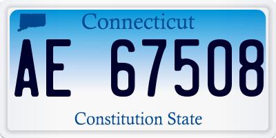 CT license plate AE67508