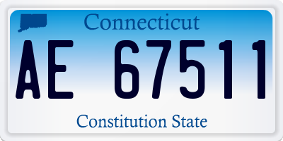 CT license plate AE67511