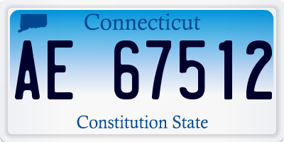 CT license plate AE67512