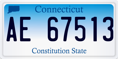 CT license plate AE67513