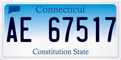 CT license plate AE67517