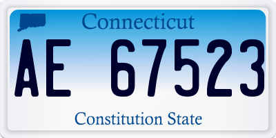 CT license plate AE67523