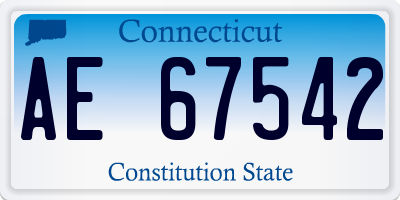 CT license plate AE67542