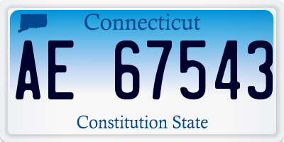 CT license plate AE67543
