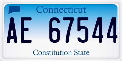 CT license plate AE67544
