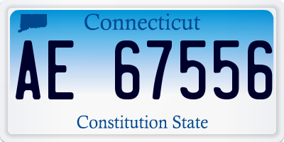 CT license plate AE67556