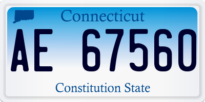 CT license plate AE67560