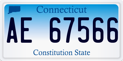 CT license plate AE67566