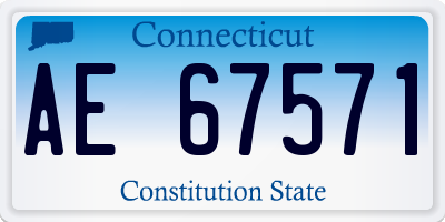 CT license plate AE67571
