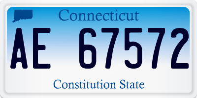 CT license plate AE67572