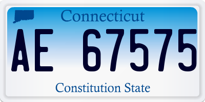 CT license plate AE67575