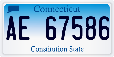 CT license plate AE67586