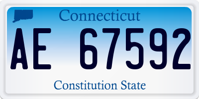 CT license plate AE67592