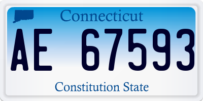 CT license plate AE67593