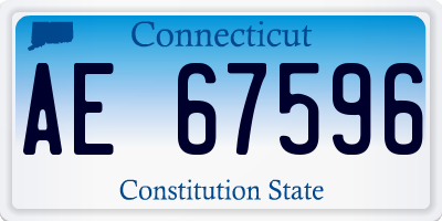 CT license plate AE67596