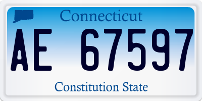 CT license plate AE67597