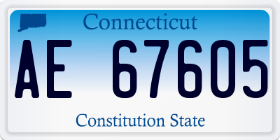 CT license plate AE67605