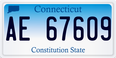 CT license plate AE67609