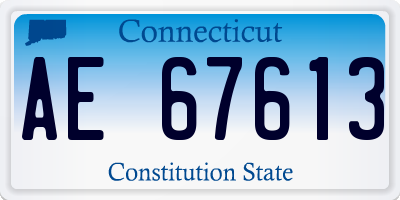 CT license plate AE67613