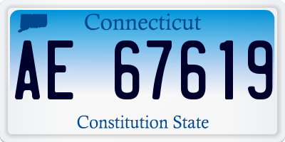 CT license plate AE67619