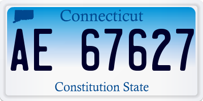 CT license plate AE67627
