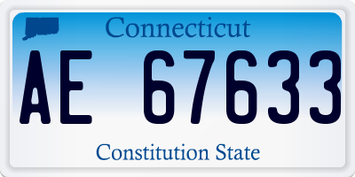 CT license plate AE67633