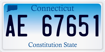 CT license plate AE67651