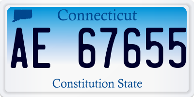 CT license plate AE67655