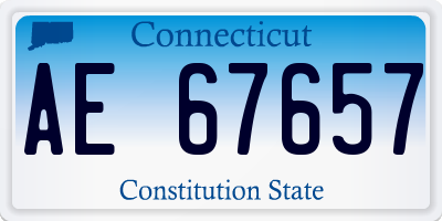 CT license plate AE67657