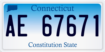 CT license plate AE67671