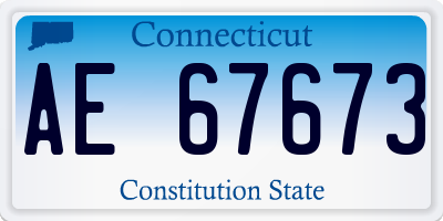 CT license plate AE67673