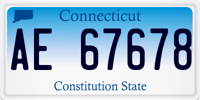 CT license plate AE67678