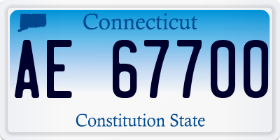 CT license plate AE67700