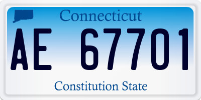 CT license plate AE67701