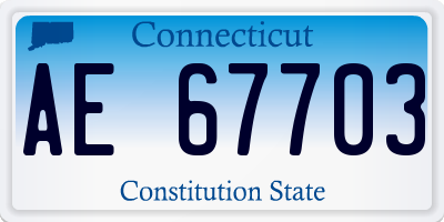 CT license plate AE67703
