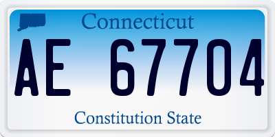 CT license plate AE67704