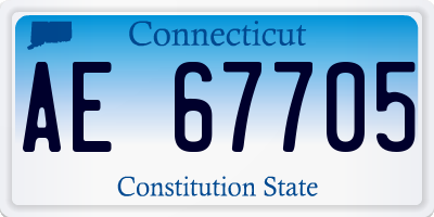 CT license plate AE67705