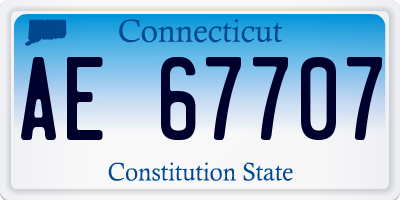 CT license plate AE67707