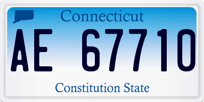 CT license plate AE67710