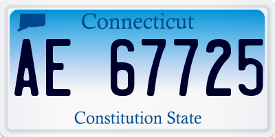 CT license plate AE67725