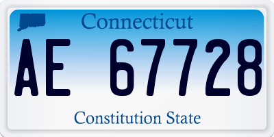 CT license plate AE67728