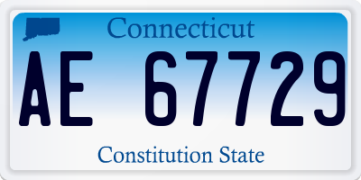 CT license plate AE67729