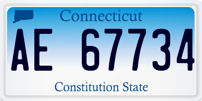 CT license plate AE67734