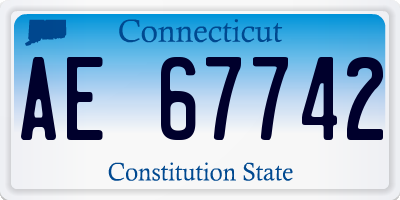 CT license plate AE67742