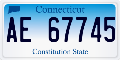 CT license plate AE67745