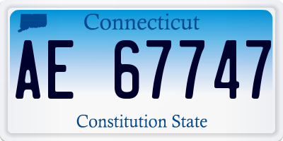 CT license plate AE67747
