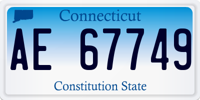 CT license plate AE67749
