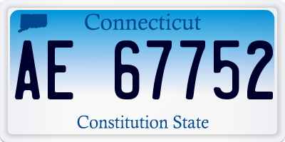 CT license plate AE67752