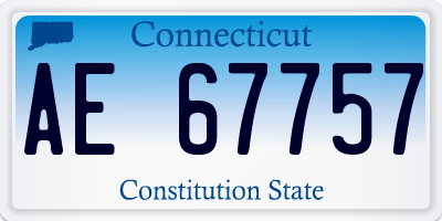 CT license plate AE67757